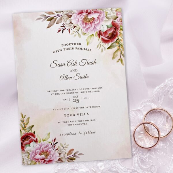 Floral wedding Invitation Set