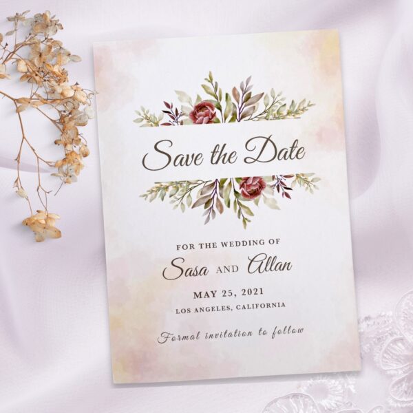 Floral wedding Invitation set