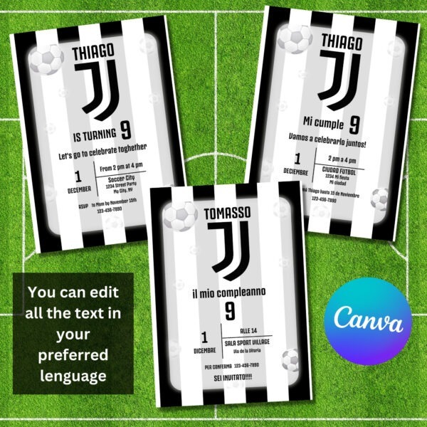 Editable Digital Invitation Juventus