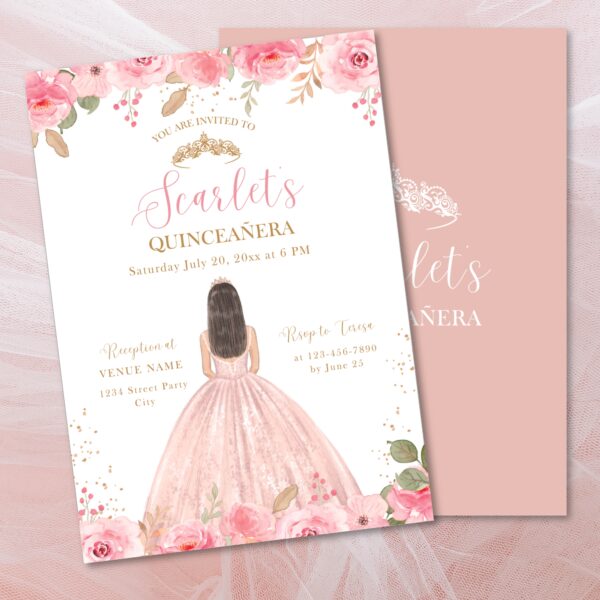 Blush Pink and Gold Quinceanera